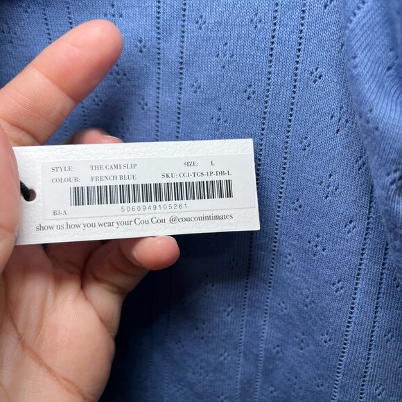 NWT Cou Cou The Cami Slip French Blue Size L - Picture 9 of 12